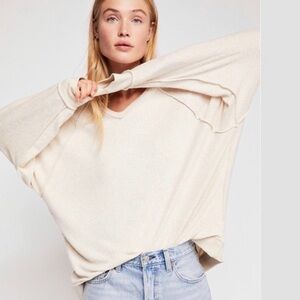 Free‎ People Take It Off Pullover
Sweatshirt Oatmeal Oversized Small